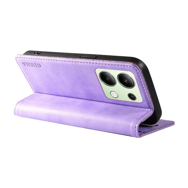 YIKATU YK-006 For Xiaomi Redmi Note 13 4G Leather Case Magnetic Closing Litchi Texture