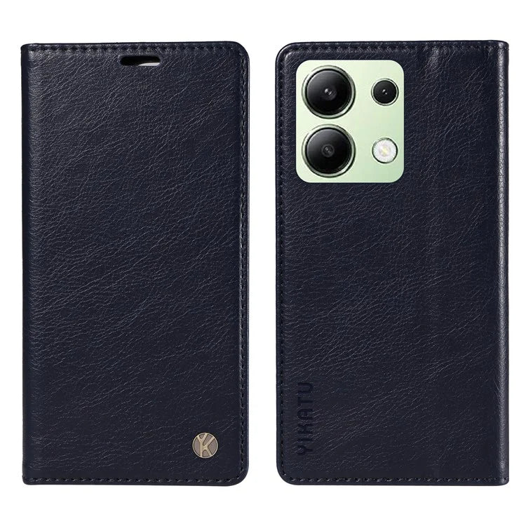 YIKATU YK-006 For Xiaomi Redmi Note 13 4G Leather Case Magnetic Closing Litchi Texture