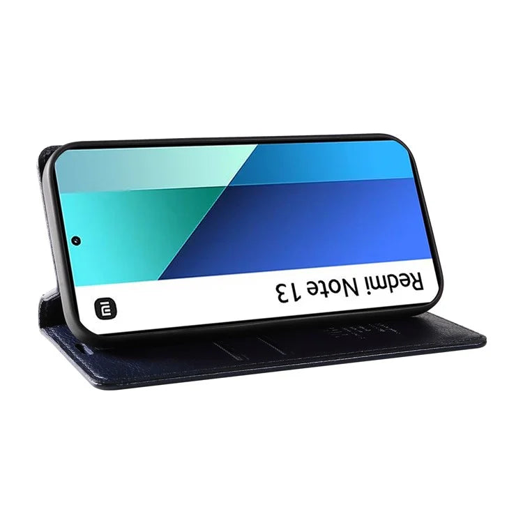 YIKATU YK-006 For Xiaomi Redmi Note 13 4G Leather Case Magnetic Closing Litchi Texture