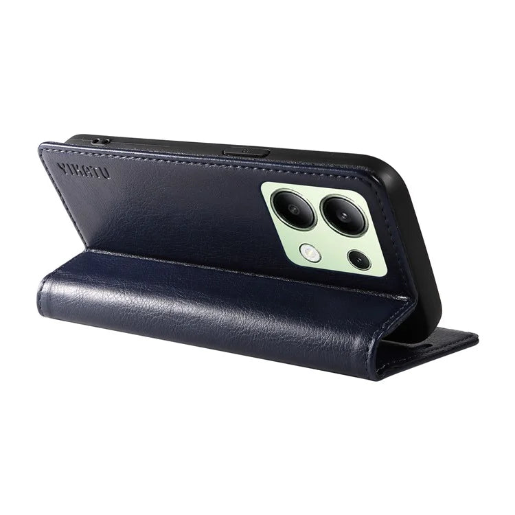YIKATU YK-006 For Xiaomi Redmi Note 13 4G Leather Case Magnetic Closing Litchi Texture