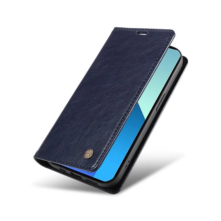 YIKATU YK-006 For Xiaomi Redmi Note 13 4G Leather Case Magnetic Closing Litchi Texture