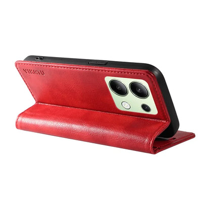 YIKATU YK-006 For Xiaomi Redmi Note 13 4G Leather Case Magnetic Closing Litchi Texture
