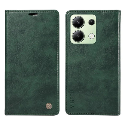 YIKATU YK-006 For Xiaomi Redmi Note 13 4G Leather Case Magnetic Closing Litchi Texture