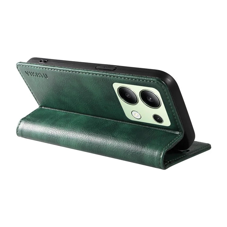 YIKATU YK-006 For Xiaomi Redmi Note 13 4G Leather Case Magnetic Closing Litchi Texture