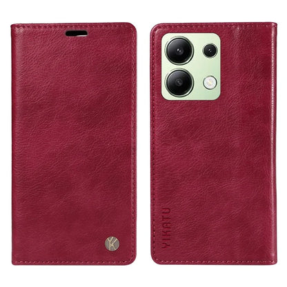 YIKATU YK-006 For Xiaomi Redmi Note 13 4G Leather Case Magnetic Closing Litchi Texture