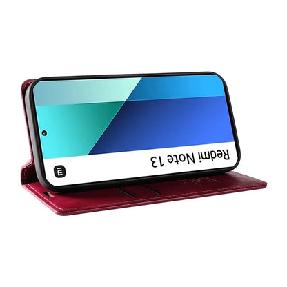 YIKATU YK-006 For Xiaomi Redmi Note 13 4G Leather Case Magnetic Closing Litchi Texture