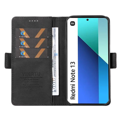 YIKATU YK-005 For Xiaomi Redmi Note 13 4G Wallet Cover Skin-touch Leather Phone Case