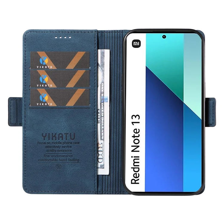 YIKATU YK-005 For Xiaomi Redmi Note 13 4G Wallet Cover Skin-touch Leather Phone Case