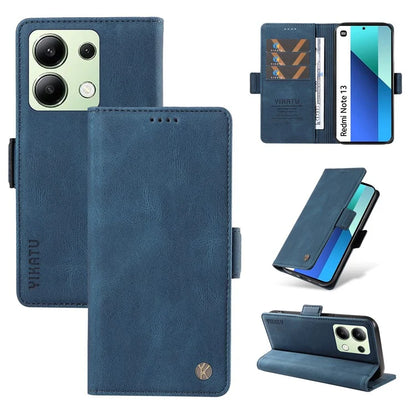 YIKATU YK-005 For Xiaomi Redmi Note 13 4G Wallet Cover Skin-touch Leather Phone Case