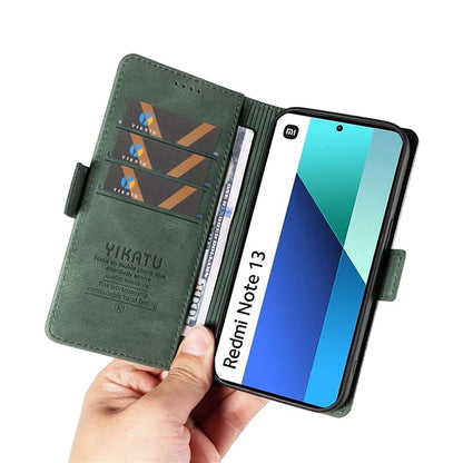 YIKATU YK-005 For Xiaomi Redmi Note 13 4G Wallet Cover Skin-touch Leather Phone Case