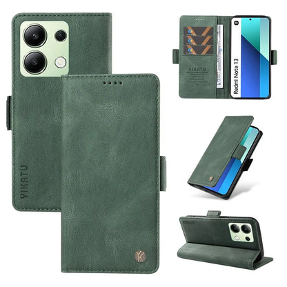 YIKATU YK-005 For Xiaomi Redmi Note 13 4G Wallet Cover Skin-touch Leather Phone Case