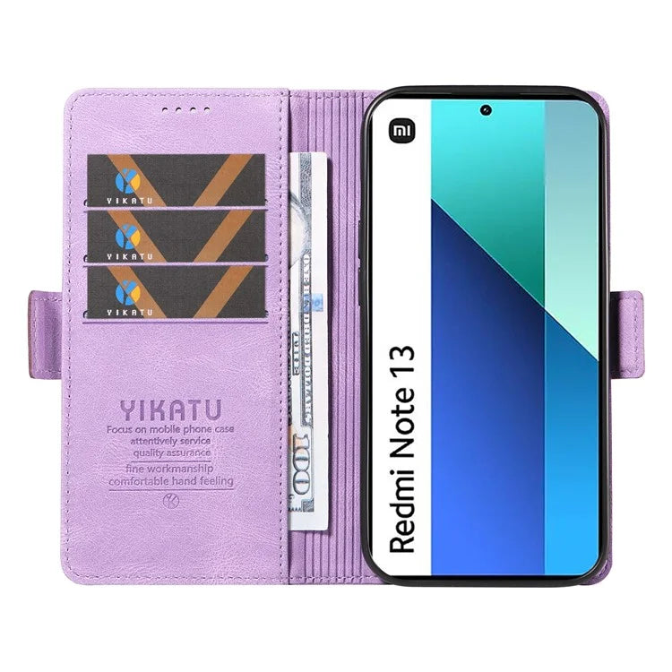 YIKATU YK-005 For Xiaomi Redmi Note 13 4G Wallet Cover Skin-touch Leather Phone Case