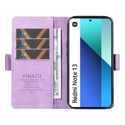 YIKATU YK-005 For Xiaomi Redmi Note 13 4G Wallet Cover Skin-touch Leather Phone Case