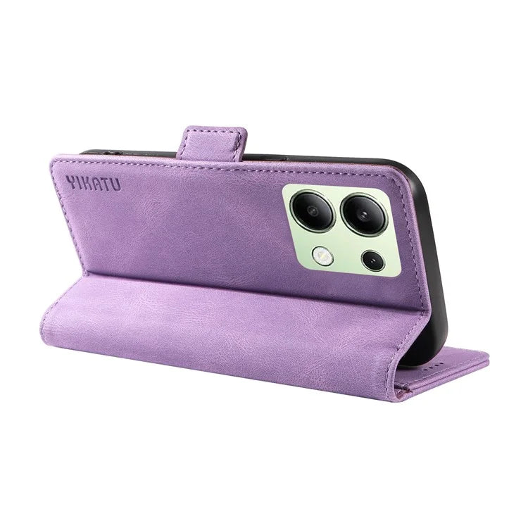 YIKATU YK-005 For Xiaomi Redmi Note 13 4G Wallet Cover Skin-touch Leather Phone Case
