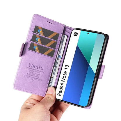 YIKATU YK-005 For Xiaomi Redmi Note 13 4G Wallet Cover Skin-touch Leather Phone Case