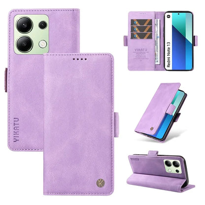 YIKATU YK-005 For Xiaomi Redmi Note 13 4G Wallet Cover Skin-touch Leather Phone Case
