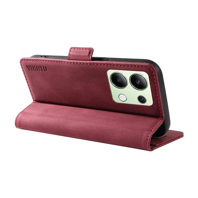 YIKATU YK-005 For Xiaomi Redmi Note 13 4G Wallet Cover Skin-touch Leather Phone Case
