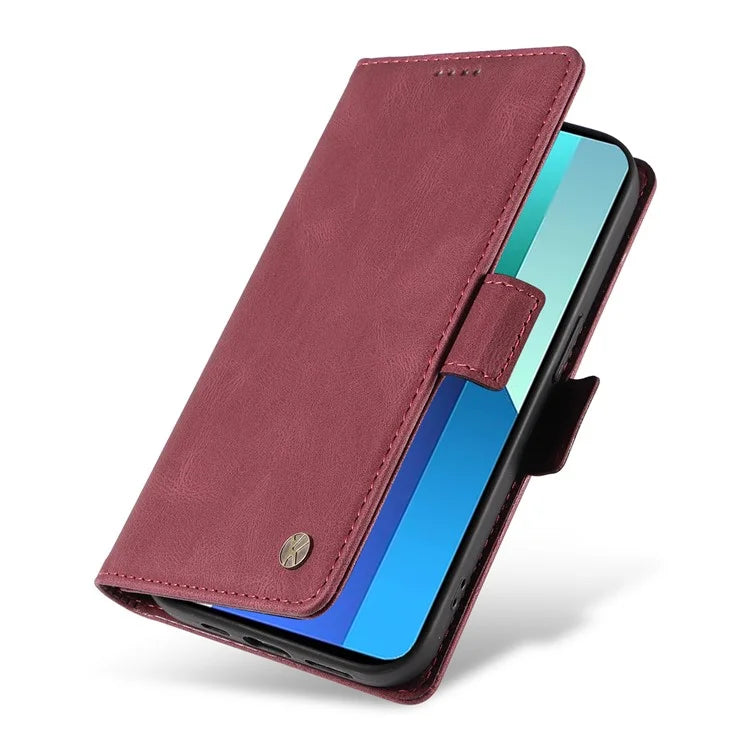 YIKATU YK-005 For Xiaomi Redmi Note 13 4G Wallet Cover Skin-touch Leather Phone Case