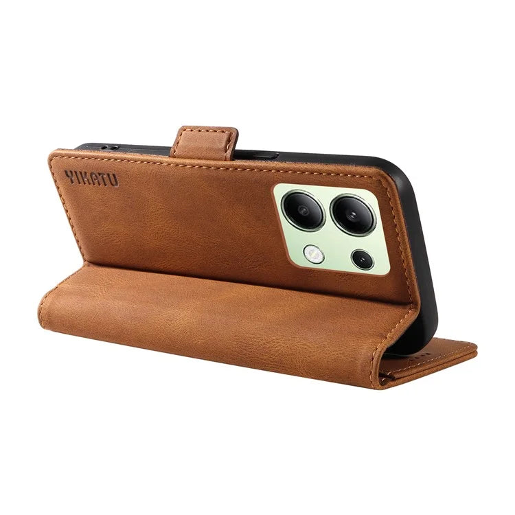 YIKATU YK-005 For Xiaomi Redmi Note 13 4G Wallet Cover Skin-touch Leather Phone Case