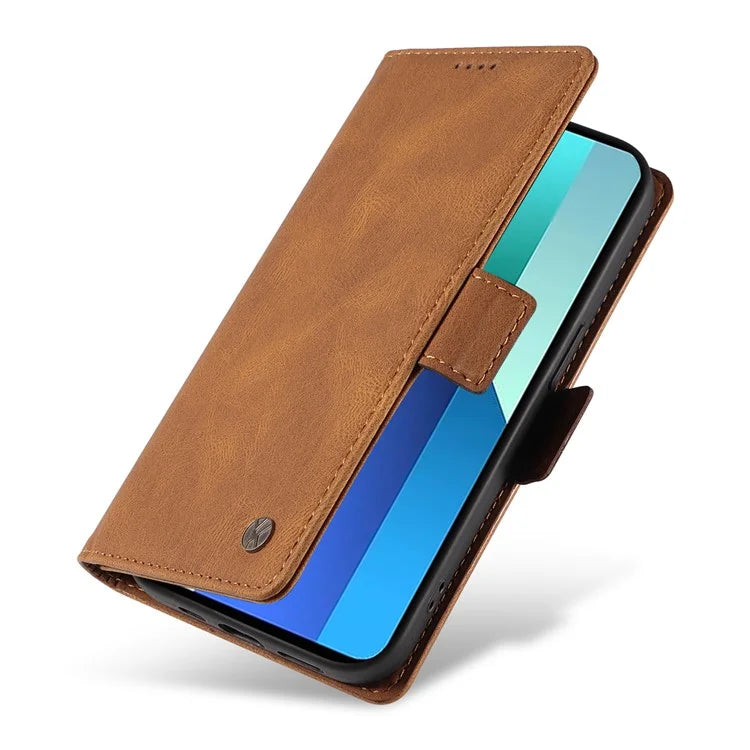 YIKATU YK-005 For Xiaomi Redmi Note 13 4G Wallet Cover Skin-touch Leather Phone Case
