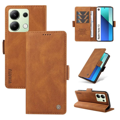 YIKATU YK-005 For Xiaomi Redmi Note 13 4G Wallet Cover Skin-touch Leather Phone Case