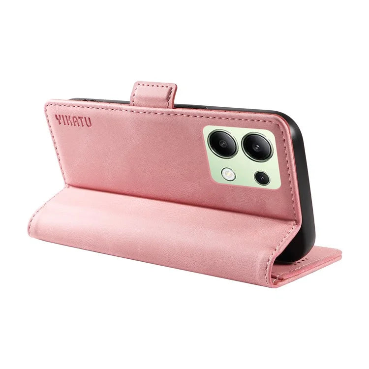 YIKATU YK-005 For Xiaomi Redmi Note 13 4G Wallet Cover Skin-touch Leather Phone Case