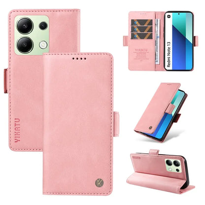 YIKATU YK-005 For Xiaomi Redmi Note 13 4G Wallet Cover Skin-touch Leather Phone Case