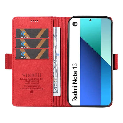 YIKATU YK-005 For Xiaomi Redmi Note 13 4G Wallet Cover Skin-touch Leather Phone Case