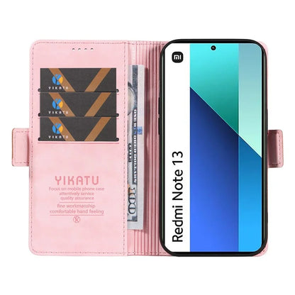YIKATU YK-007 For Xiaomi Redmi Note 13 4G Leather Case Litchi Texture Cover Phone Wallet