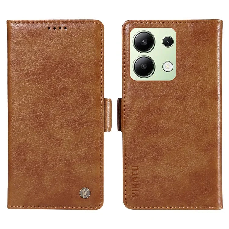 YIKATU YK-007 For Xiaomi Redmi Note 13 4G Leather Case Litchi Texture Cover Phone Wallet