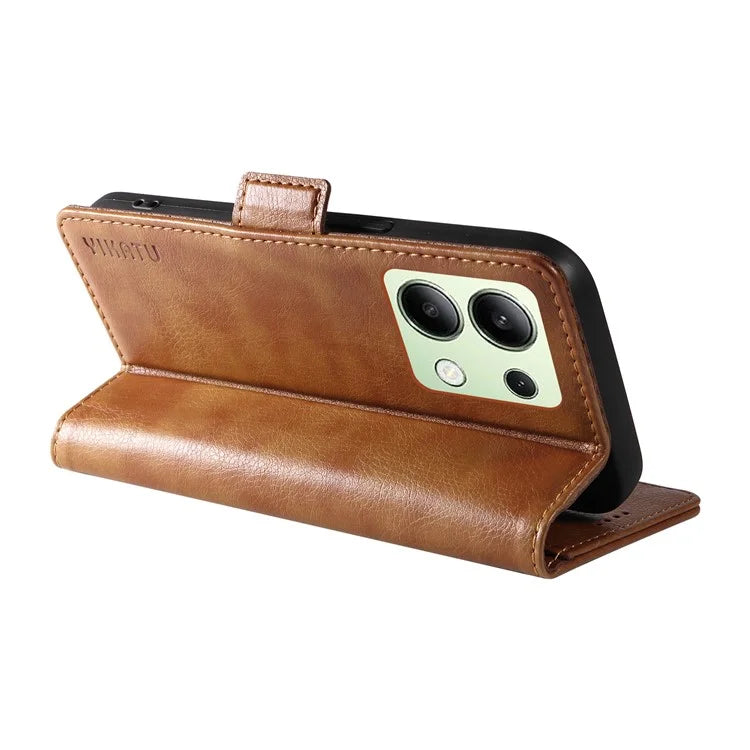 YIKATU YK-007 For Xiaomi Redmi Note 13 4G Leather Case Litchi Texture Cover Phone Wallet