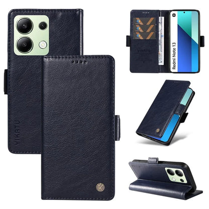 YIKATU YK-007 For Xiaomi Redmi Note 13 4G Leather Case Litchi Texture Cover Phone Wallet