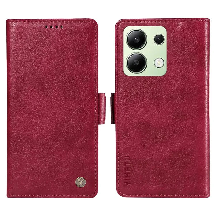 YIKATU YK-007 For Xiaomi Redmi Note 13 4G Leather Case Litchi Texture Cover Phone Wallet