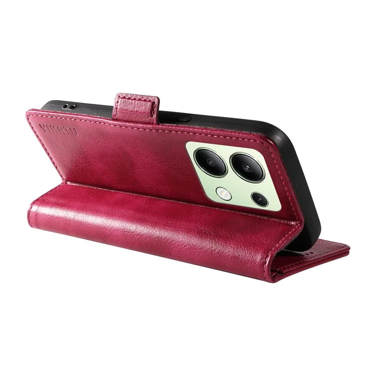 YIKATU YK-007 For Xiaomi Redmi Note 13 4G Leather Case Litchi Texture Cover Phone Wallet