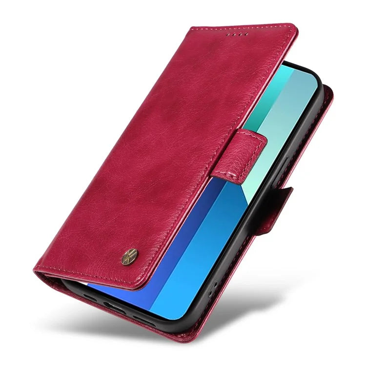 YIKATU YK-007 For Xiaomi Redmi Note 13 4G Leather Case Litchi Texture Cover Phone Wallet