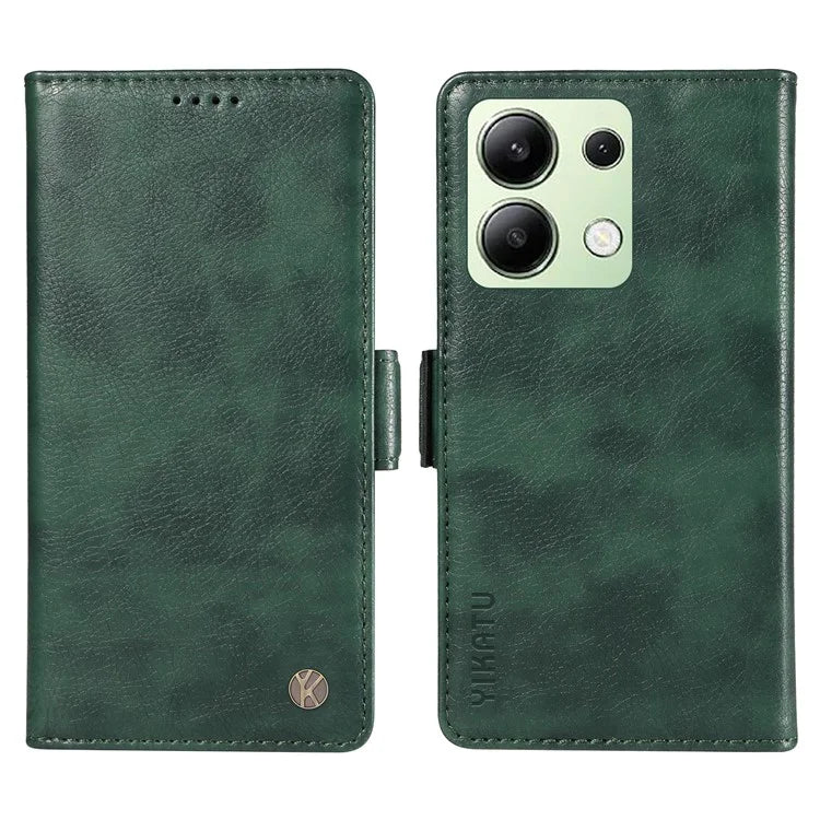 YIKATU YK-007 For Xiaomi Redmi Note 13 4G Leather Case Litchi Texture Cover Phone Wallet