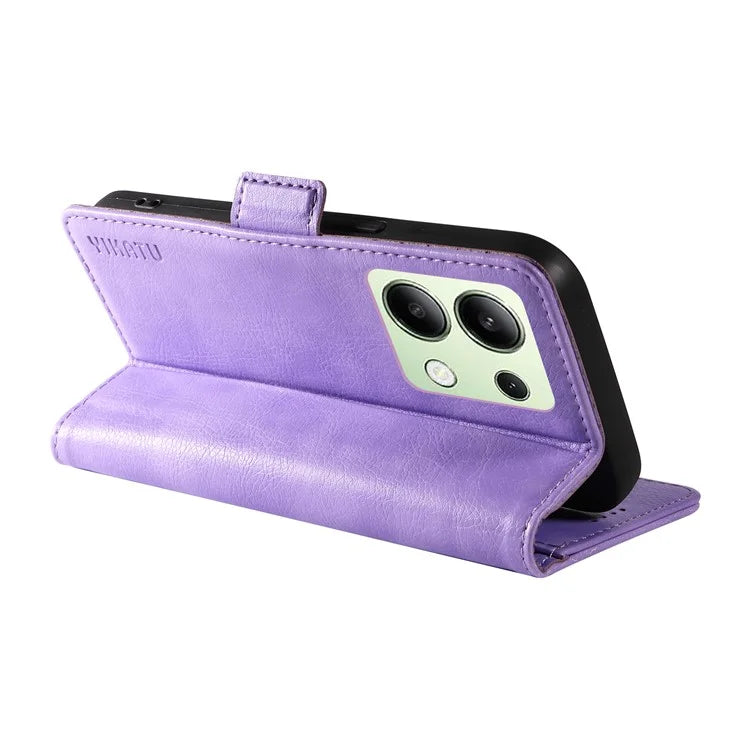 YIKATU YK-007 For Xiaomi Redmi Note 13 4G Leather Case Litchi Texture Cover Phone Wallet