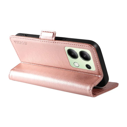 YIKATU YK-007 For Xiaomi Redmi Note 13 4G Leather Case Litchi Texture Cover Phone Wallet