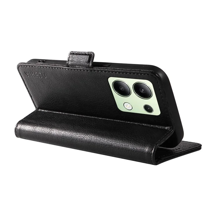 YIKATU YK-007 For Xiaomi Redmi Note 13 4G Leather Case Litchi Texture Cover Phone Wallet