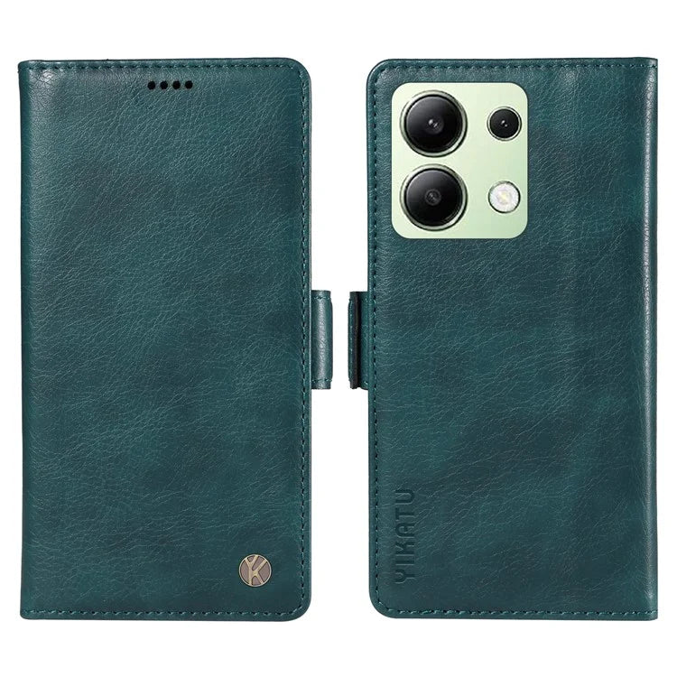 YIKATU YK-007 For Xiaomi Redmi Note 13 4G Leather Case Litchi Texture Cover Phone Wallet