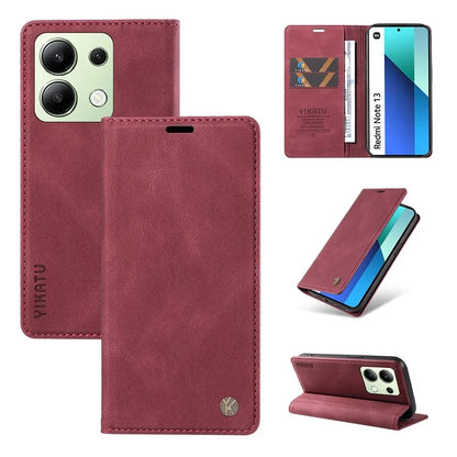 YIKATU YK-004 For Xiaomi Redmi Note 13 4G Leather Case Wallet Magnetic Closing
