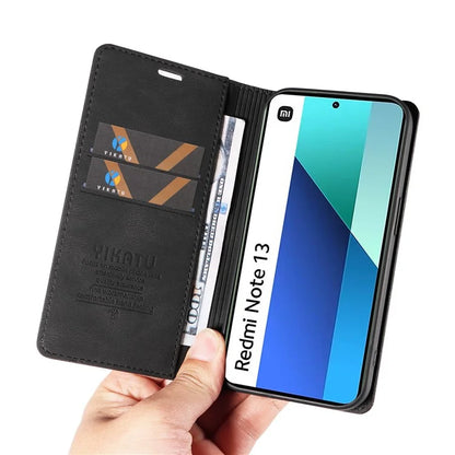 YIKATU YK-004 For Xiaomi Redmi Note 13 4G Leather Case Wallet Magnetic Closing