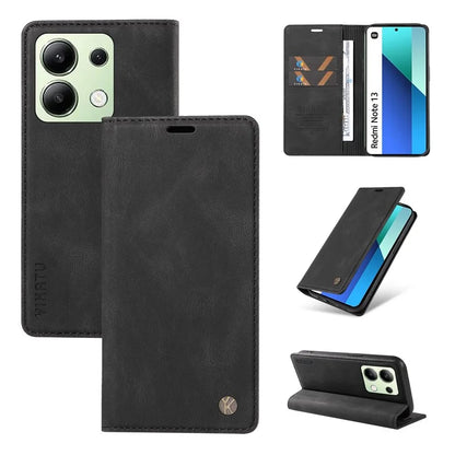 YIKATU YK-004 For Xiaomi Redmi Note 13 4G Leather Case Wallet Magnetic Closing