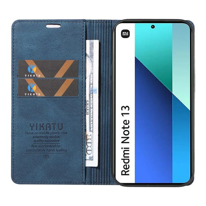 YIKATU YK-004 For Xiaomi Redmi Note 13 4G Leather Case Wallet Magnetic Closing
