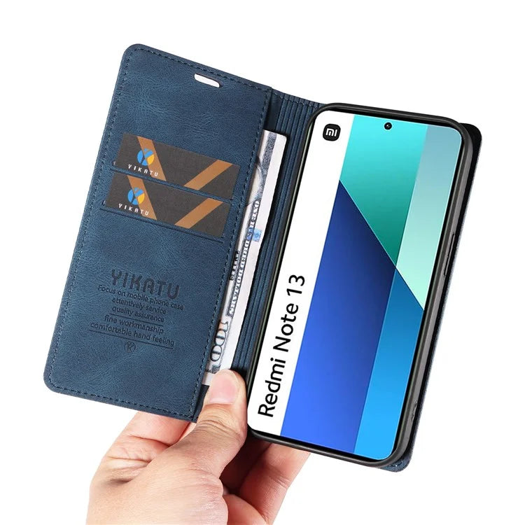 YIKATU YK-004 For Xiaomi Redmi Note 13 4G Leather Case Wallet Magnetic Closing