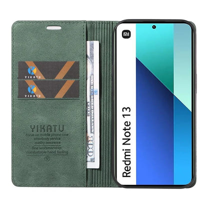 YIKATU YK-004 For Xiaomi Redmi Note 13 4G Leather Case Wallet Magnetic Closing
