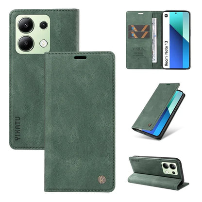YIKATU YK-004 For Xiaomi Redmi Note 13 4G Leather Case Wallet Magnetic Closing