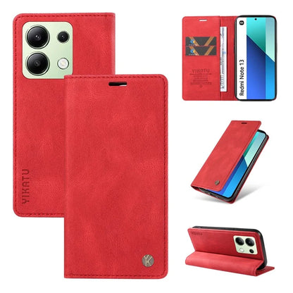 YIKATU YK-004 For Xiaomi Redmi Note 13 4G Leather Case Wallet Magnetic Closing