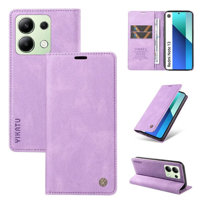 YIKATU YK-004 For Xiaomi Redmi Note 13 4G Leather Case Wallet Magnetic Closing