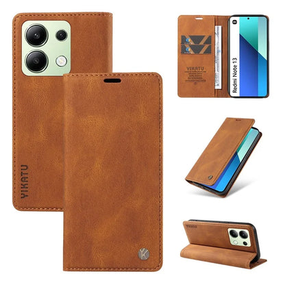 YIKATU YK-004 For Xiaomi Redmi Note 13 4G Leather Case Wallet Magnetic Closing